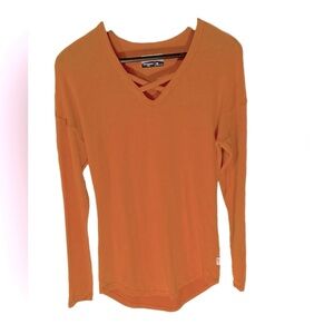 Magellan Outdoors | Pumpkin Fall Hi-Low Boyfriend-Fit Long Sleeve Blouse |Sz: XS